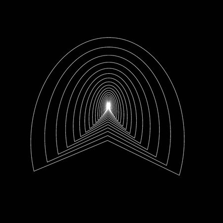 Interesting white logotype shape, vector image on a black backgroundのイラスト素材