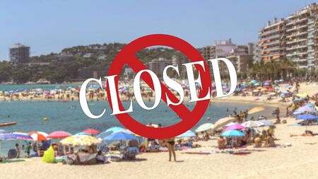 Temporality closed the beaches, due to the risk of coronavirusの写真素材
