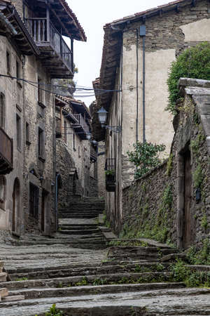 Streets of medieval village of Rupit, Catalonia of Spain