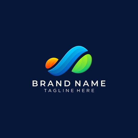 P Letter Logo design emblem Colorful Infinity logo, loops, Vector Design template Elementのイラスト素材