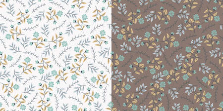 Hand drawn grass and sunflower seamless pattern