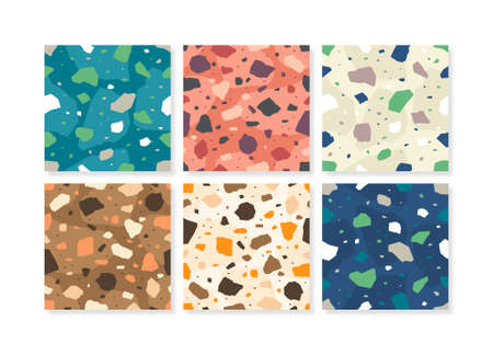 Geometric colorful stones shape beautiful seamless patternのイラスト素材