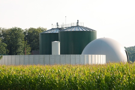 Biogas plant for maize chaffの写真素材