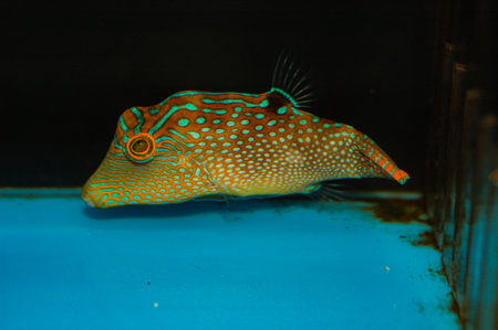Blue Spot Toby Pufferfish, Canthigaster solandriの写真素材
