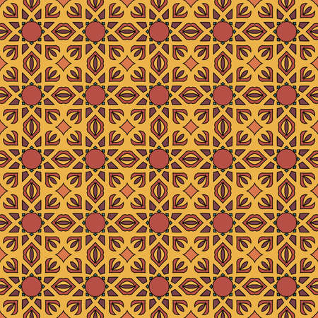 Universal yellow color vector seamless patterns, tiling. Endless texture can be used for wallpaper, pattern fills, web page background,surface textures. Geometric ornaments.のイラスト素材