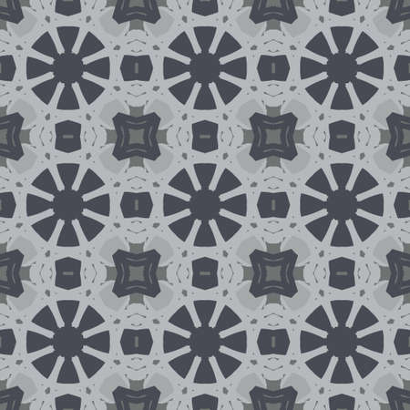Universal gray color vector seamless patterns, tiling. Endless texture can be used for wallpaper, pattern fills, web page background,surface textures. Geometric ornaments.のイラスト素材