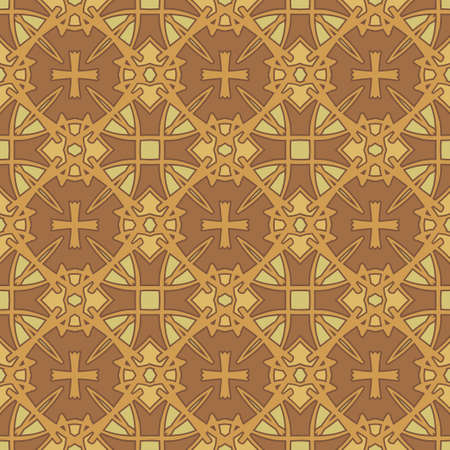 Universal copper color vector seamless patterns, tiling. Endless texture can be used for wallpaper, pattern fills, web page background,surface textures. Geometric ornaments.のイラスト素材