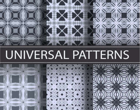 Universal modern color set vector seamless patterns, tiling. Endless texture can be used for...
