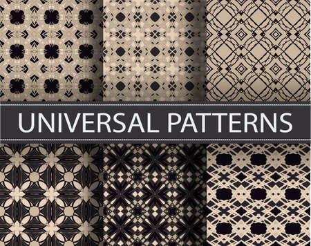 Universal royal color set vector seamless patterns, tiling. Endless texture can be used for...