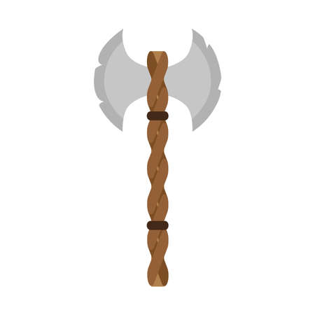 Viking axe vector illustration battle weapon old warrior isolated medieval war scandinavian swordのイラスト素材