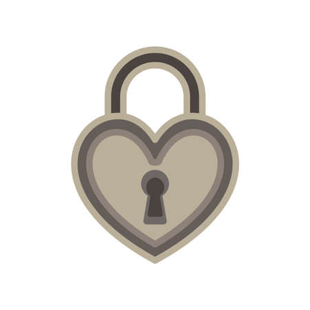 Heart lock love padlock key vector keyhole icon symbol illustration valentine logoのイラスト素材
