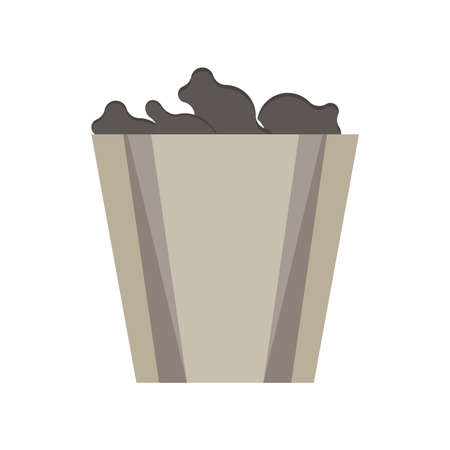 Popcorn vector white cinema background isolated movie corn pop snack box foodのイラスト素材