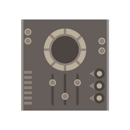 Dj mixer vector icon music party audio console control disc club equipment electronic record panelのイラスト素材