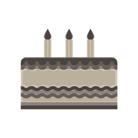 Cake birthday vector illustration happy celebration sweet icon dessert cartoon candle isolatedのイラスト素材
