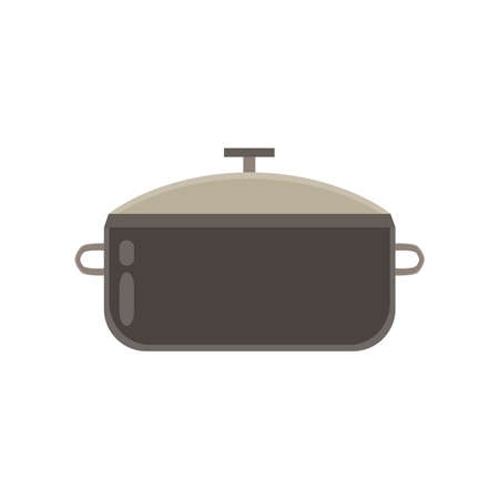 Pot cooking isolated white pan vector water boiling kitchen steel background black foodのイラスト素材