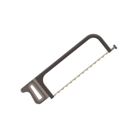 Hacksaw saw realistic work equipment tool handle construction industry cut instrument vector bladeのイラスト素材