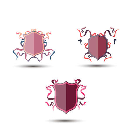 Shield ribbon vintage emblem design.のイラスト素材