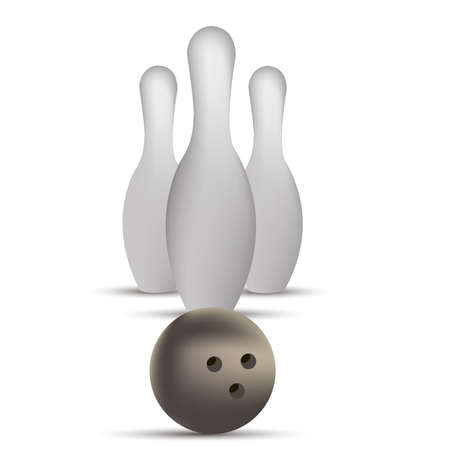 Bowling vector illustration ball game strike pin sport background designのイラスト素材