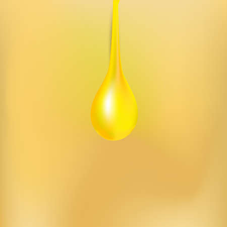 Oil drop vector icon background illustration isolated white droplet yellow liquid symbol realistic natureのイラスト素材