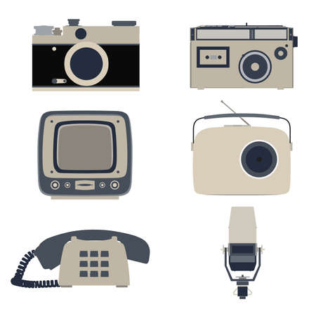 icon retro vector flat communication graphic global business colorのイラスト素材
