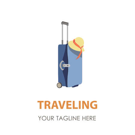 Suitcase logo travel icon vector illustration symbol bag design tourism vacation businessのイラスト素材
