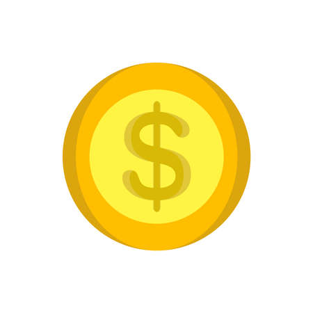 Coins money vector gold icon illustration design cartoon cash circle design flat finance round dollarのイラスト素材