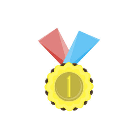 Medal gold icon vector award badge best design element isolated emblem symbol sign winner winのイラスト素材