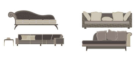 Sofa set furniture.のイラスト素材