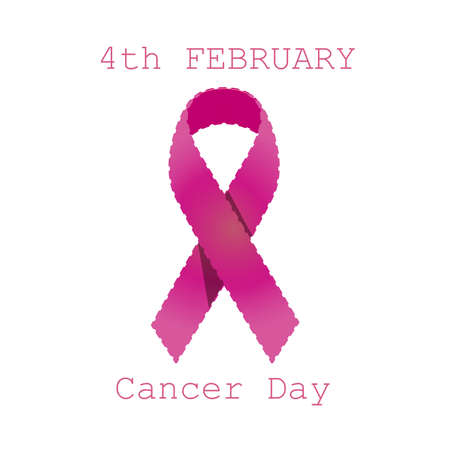 Cancer ribbon breast pink awareness vector icon isolated symbol whiteのイラスト素材