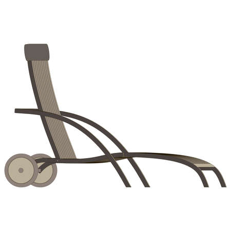 Flat chair recliner vector lounge realistic office metal furniture isolated styleのイラスト素材