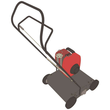 Lawn mower icon vector gardening equipment nature tool symbol summerのイラスト素材