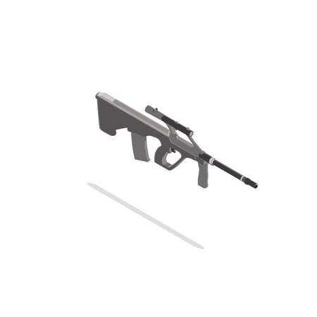 Rifle sniper isometric vector hunting gun illustration silhouette isolated icon assault weapon militaryのイラスト素材