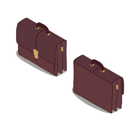Briefcase isometric icon vector isolated case business brief illustration bagのイラスト素材