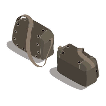 Handbag isometric woman bag purse isolated illustration icon fashion design vectorのイラスト素材