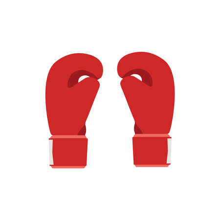 Boxing gloves red vector illustration. Fight boxer isolated punch sport equipment iconのイラスト素材