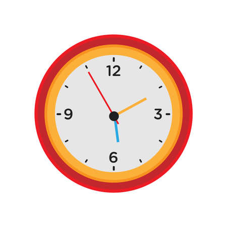 Clock wall vector round time isolated white icon. Watch hour illustration circle minute black...