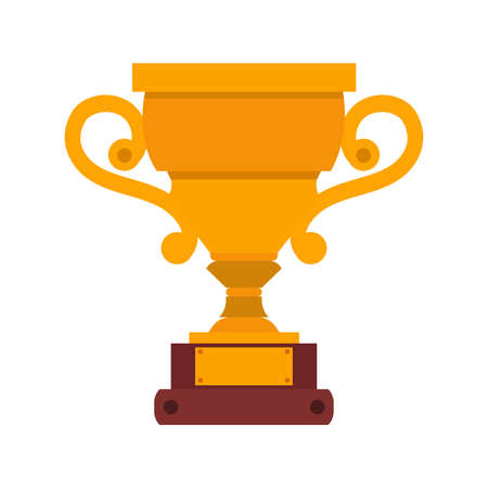 Trophy cup vector icon winner gold illustration award champion prize. Sport championship symbol victory isolated competition win success goldenのイラスト素材