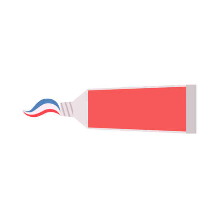 Toothpaste tube vector white, isolated cream illustration. Care toothbrush health, blank gel design.のイラスト素材