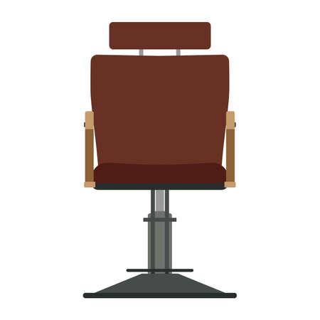 Barber chair vector shop barbershop salon hair hairdresser illustration. Vintage haircut design style icon retroのイラスト素材
