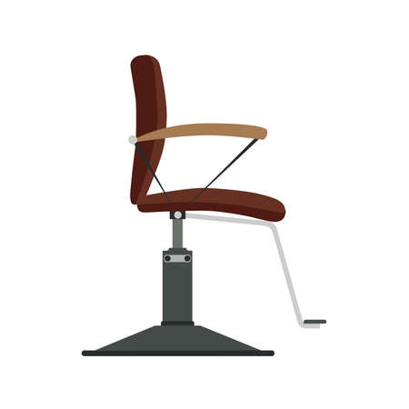 Barber chair vector shop barbershop salon hair hairdresser illustration. Vintage haircut design style icon retroのイラスト素材