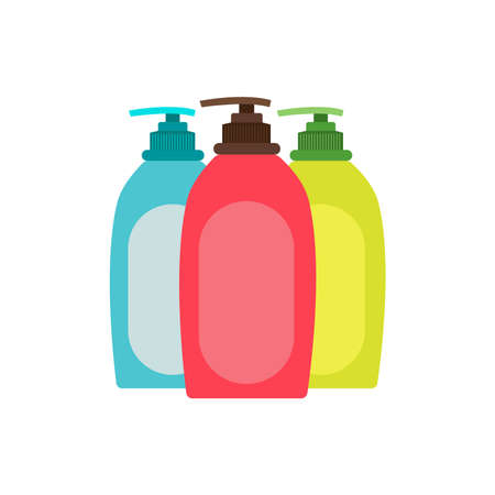 Cream bottle hand tube cosmetic packaging illustration white, Beauty care gel plastic lotion isolated design.のイラスト素材