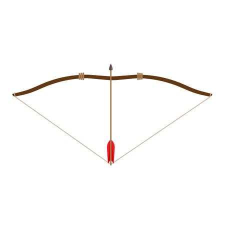 Bow arrow vector icon archery illustration isolated symbol. Weapon archer sign shoot element ram...