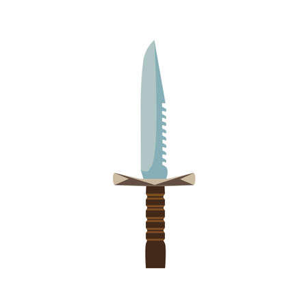 Knife sword weapon ancient vector illustration isolated design. Sharp military war medieal dagger warrior bladeのイラスト素材