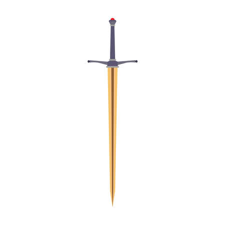Sword medieval vector icon illustration knight weapon isolated war ancient design. Battle steel old bladeのイラスト素材
