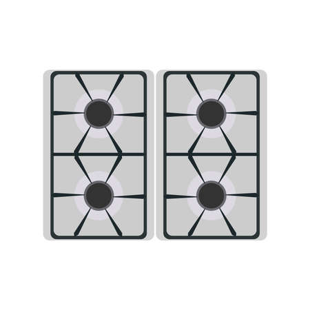 Gas stove icon vector burner kitchen illustration oven fire isolated heat food cooker flame. Cooking home energy equipment hot icon.のイラスト素材