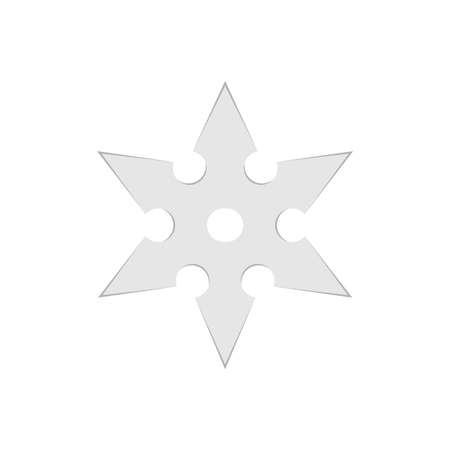 Ninja star throwing shuriken vector weapon illustration. Japanese karate sharp blade knife steel fight isolated metal icon.のイラスト素材