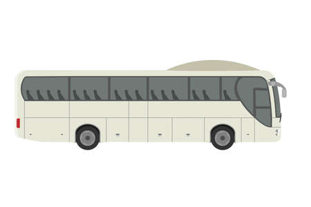 Express travel tourist bus vecor flat illustration design isolated on white.のイラスト素材