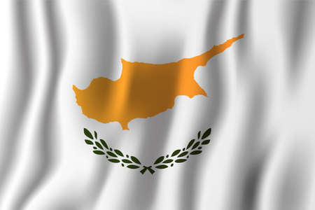 Cyprus realistic waving flag illustration. National country background symbol. Independence day.のイラスト素材