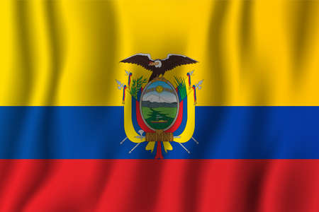 Ecuador waving flag illustration. National country background symbol. Independence day.のイラスト素材