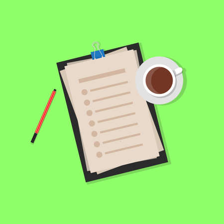 Product list illustration purchase vector. Supermarket price cart sale template. Grocery design business concept banner. Food mall store commerce checklist. Goods buying icon choice graphic flat set.のイラスト素材